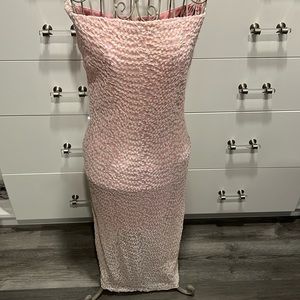 X:S Clothing strapless lace/sequin bodycon dress, size M